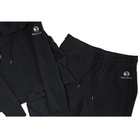 A. Putnam Hoodie Track Suit Set Pebble Beach — XL Athleisure Black Cotton Blend - Picture 2 of 11